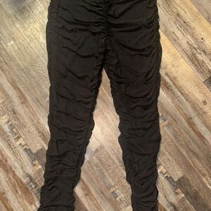 PrettyLittleThing Black Ruched Skinny Pants- NWOT- Women's 10